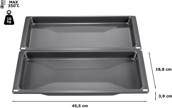 🍞 Smaltovaný pečicí plech Bosch Siemens HEZ530000, 455×188×39 mm / 17003020