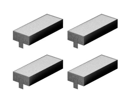 🛠️ HZ9VEDU0 sada 4 ks uhlíkových filtrů 194 mm do odsavače par Bosch Siemens (17004795)