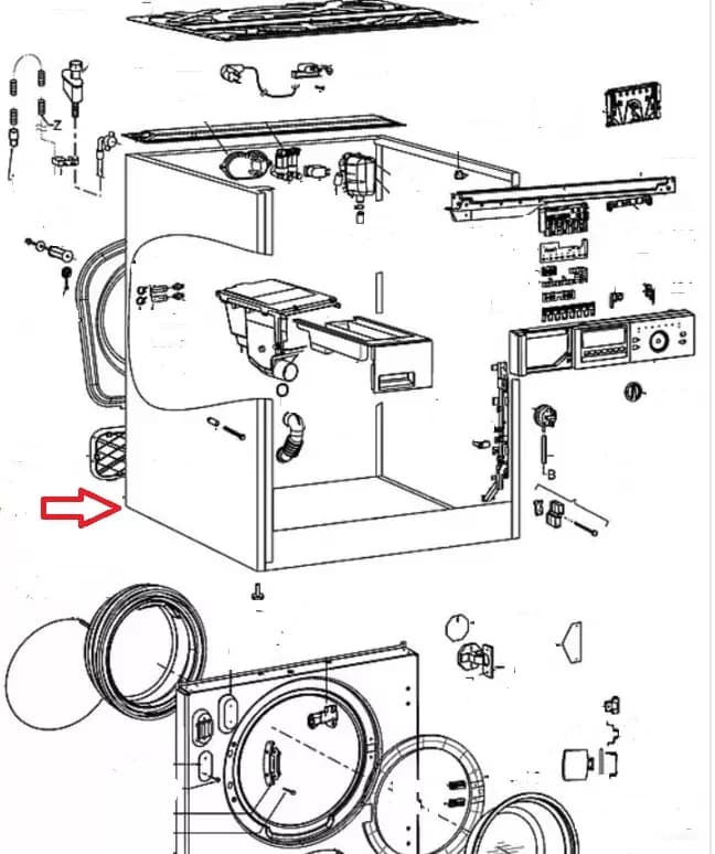 🛠️ Skelet do praček Whirlpool Indesit 481075056231