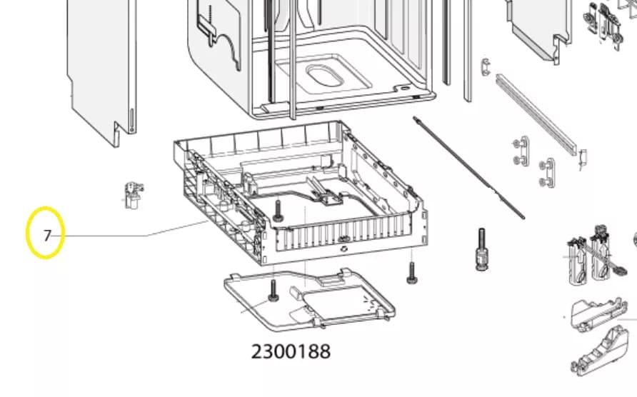 🔩 Spodní část k myčce nádobí Whirlpool Indesit 488000387158 (C00387158)