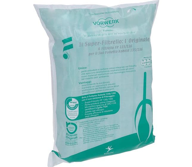 Filtračné vrecká Superfilter do vysávača Vorwerk Kobold VK135/VK136 (6 ks)