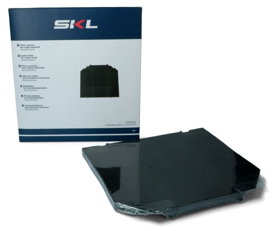 🛠️ Uhlíkový filtr 265 × 235 × 19 mm pro odsavače par AEG Electrolux Zanussi – 50266284004