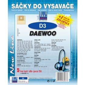 🧹 SÁČEK do vysavače JOLLY D 3 – Filtrační sáčky pro DAEWOO, CONCEPT, PROGRESS, ETA (balení 5 ks + mikrofiltr)