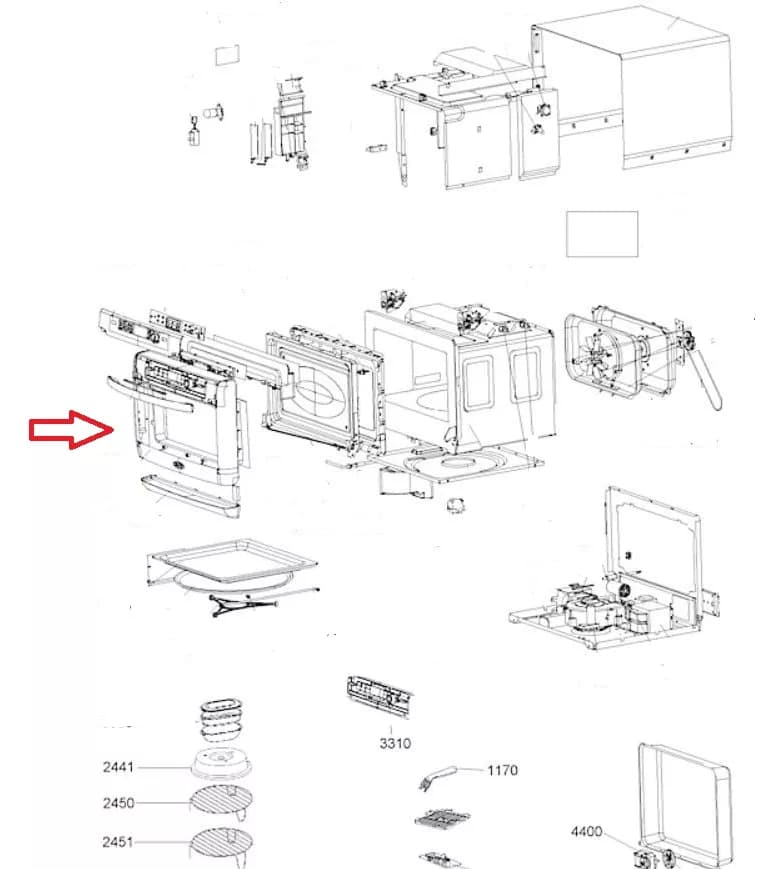 🚪 Rám dveří k mikrovlnné troubě Whirlpool Indesit 482000015442