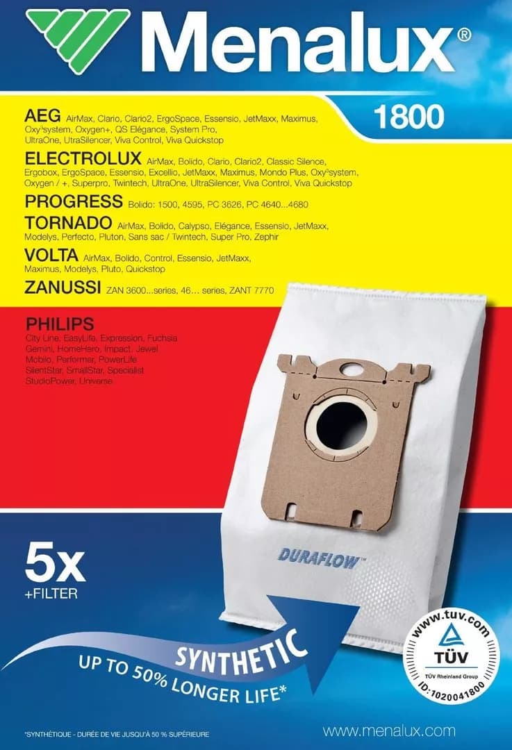 🧹 Sáčky s filtrem do vysavačů AEG Electrolux Zanussi – 5 ks (9001688184)