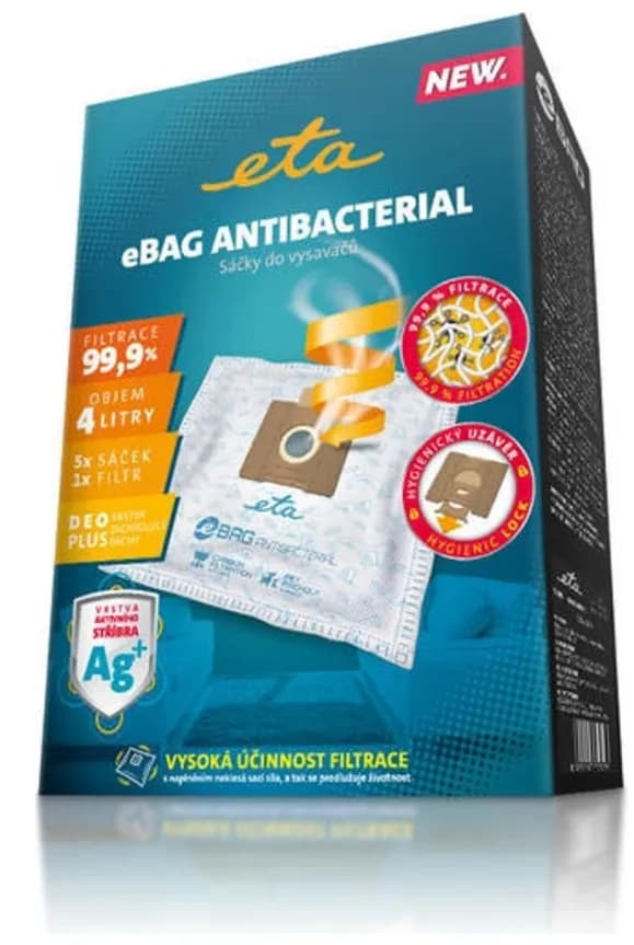 🛒 Sada 5 kusů sáčků do vysavače Eta Antibacterial 960068020
