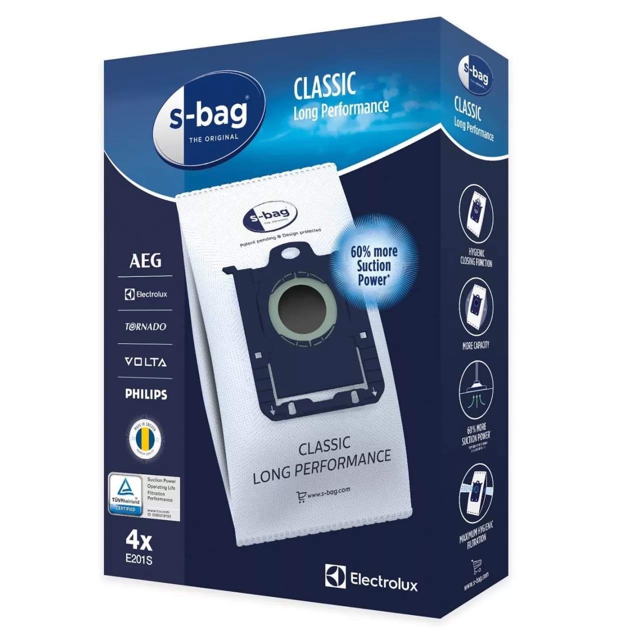 🗒️ Sáčky do vysavačů AEG Electrolux Zanussi E201S Classic Long Performance (9001684589)